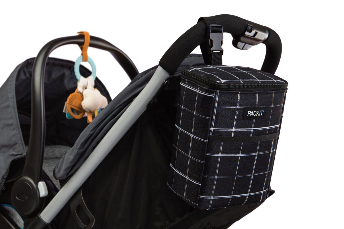 freezable-double-baby-bottle-bag-y3 freezable-double-baby-bottle-bag-black-grid-lifestyle-stroller.jpg